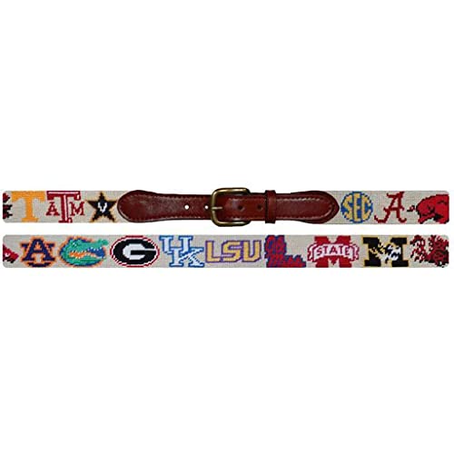 SEC Needlepoint Belt in Stone by Smathers & Branson2