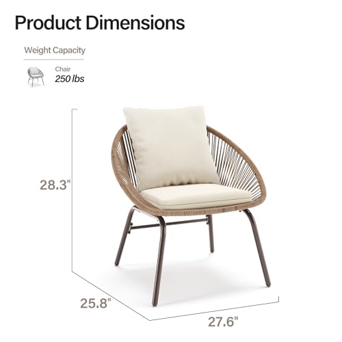 LAUSAINT-HOME-Outdoor-Patio-2-Single-Chairs-with-Deep-Seating-and-Cushions-Breathable-Bohemian-Outdoor-Rope-Woven-Furniture-Set-for-Backyard-Porch-Garden-and-Poolside-Beige