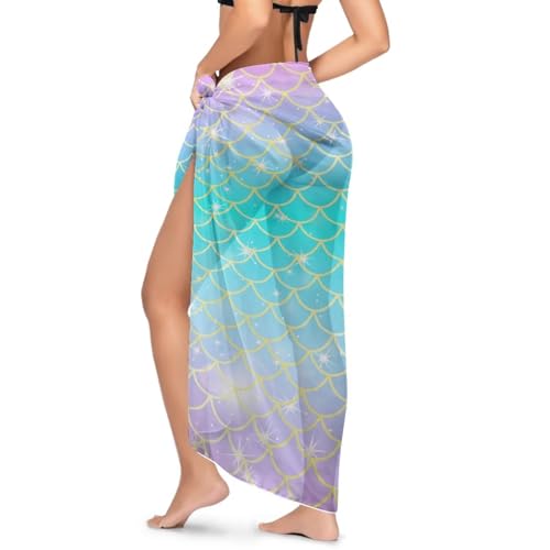 Women Sarong Swimsuit Coverups Chiffon Long Bikini Wraps Sheer Beach Bathing Suit Cover Up2