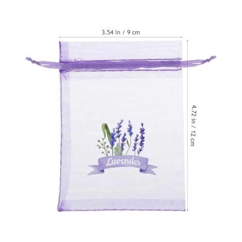 Image of PRETYZOOM 10pcs Lavender SachetS Empty Drawstring Mesh Bags for Storing Dried Lavender Petals Jewelry Elegant Organza Design for Home Decor and Present