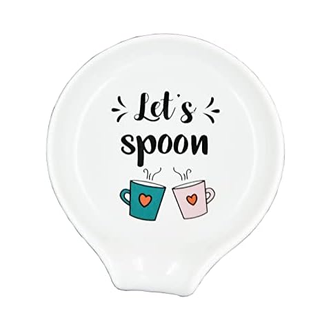 Ceramic Coffee Spoon Rest, Small Spoon Holder for Coffee Station, Coffee Bar Accessories Coffee Table Décor – Let’s Spoon Cover