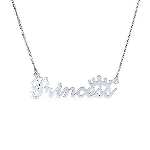 Collier pendentif pour femme en argent sterling .925 avec couronne de diadème délicate