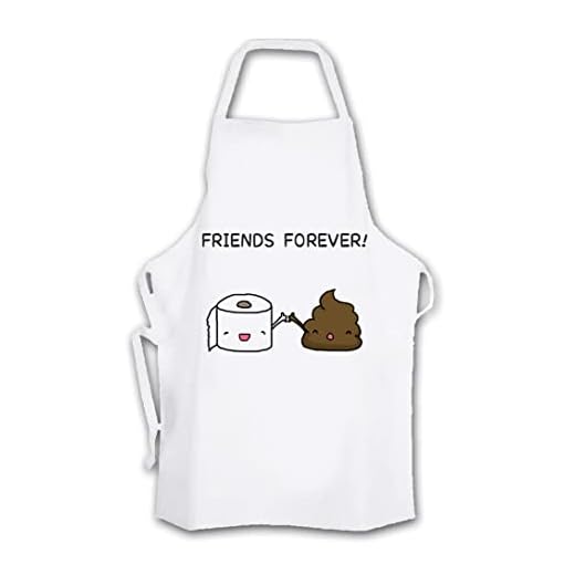 MERCHANDMANIA Delantal Papel higienico WC Friends Forever Cocina Kitchen Apron.