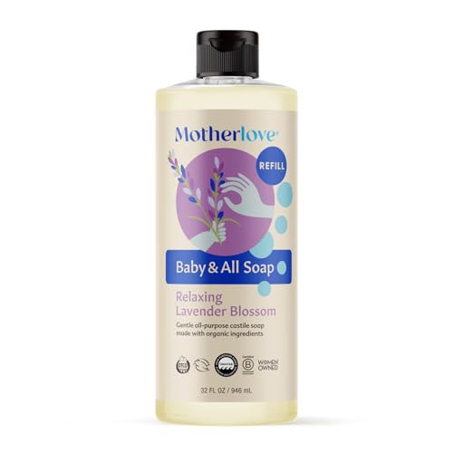 Image of Motherlove Baby & All Soap (32 oz) Gentle Foaming All-Purpose Castile Soap Made with Organic Ingredients – Relaxing Lavender Blossom