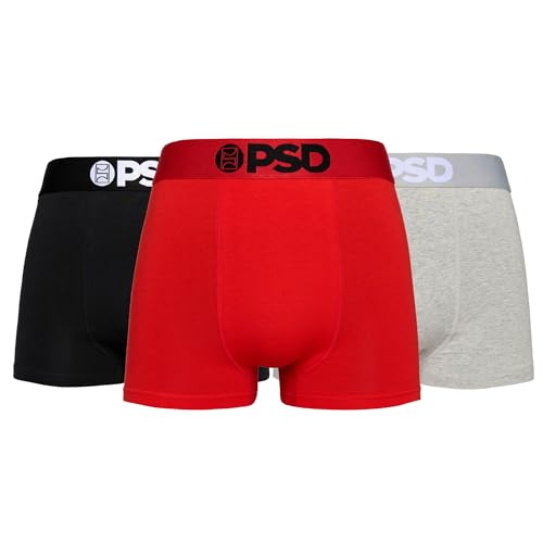 PSD Men's Cotton Underwear - 3 Inch Trunk Length Boxer Briefs 3 Pack, Soft and Breathable Underwear Men, Comfortable Fit
