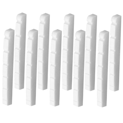 WHAMVOX Diy Guitar Accessories: 10 Bone Nut Blanks for 6-string Guitars Locking Nut Guitar Nuts for Acoustic Electric