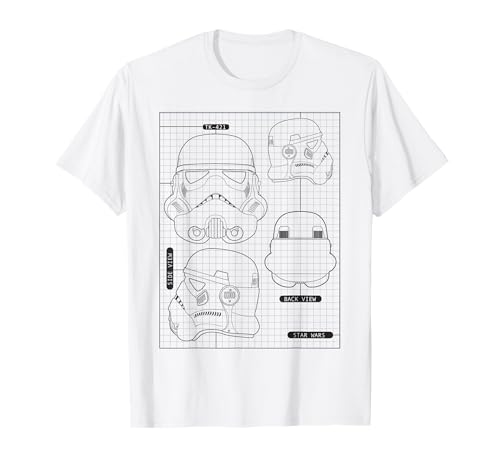 T-shirt Star Wars Stormtrooper Helmet Diagram le cadeau original pour un fan de l'Empire