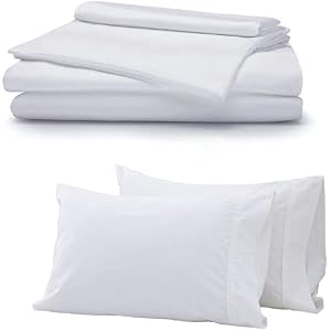 ACCURATEX California King Size Cooling Sheets and Cooling Pillowcases White