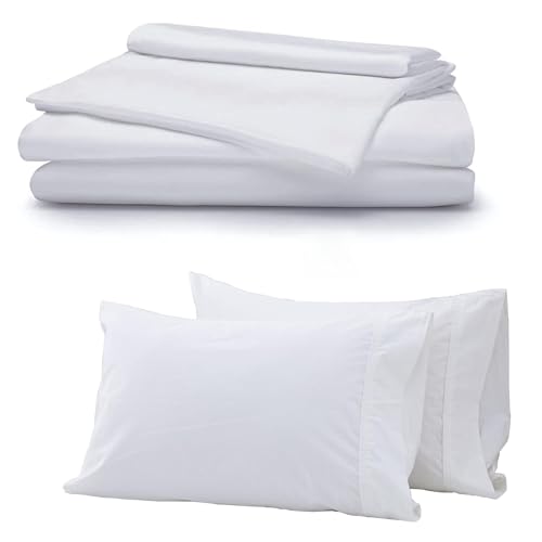 ACCURATEX California King Size Cooling Sheets and Cooling Pillowcases White
