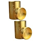 Photo Gallery heallily 2 contenitori ermetici in ottone per tè per foglie sfuse, contenitore da tè portatile da viaggio, resistente, per cucina, caffè, zucchero, elegante organizer decorativo per la casa Photo Gallery heallily 2 contenitori ermetici in ottone per tè per foglie sfuse, contenitore da tè portatile da viaggio, resistente, per cucina, caffè, zucchero, elegante organizer decorativo per la casa