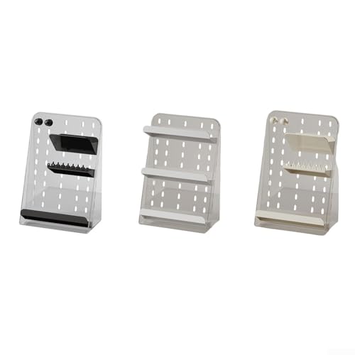 Bandeja organizadora de baño multisección para maquillaje, cuidado de la piel y perfume, diseño que ahorra espacio, adecuado para encimeras y áreas de baño pequeñas (negro)