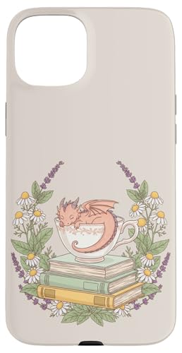 �{�ƉԂƃe�B�[�J�b�v�Ŗ����Ă���h���S�� �X�}�z�P�[�X iPhone 15 Plus �p