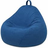 Bananair   Pouf Poire Fabriqué en France   Rembourré en Mousse, Housse Lavable en Machine   Idéal pour Salon, Chambre ou Coin Cosy   Pouf Facile à Transporter, Parfait pour Enfant (80x70 cm, Bleu)
