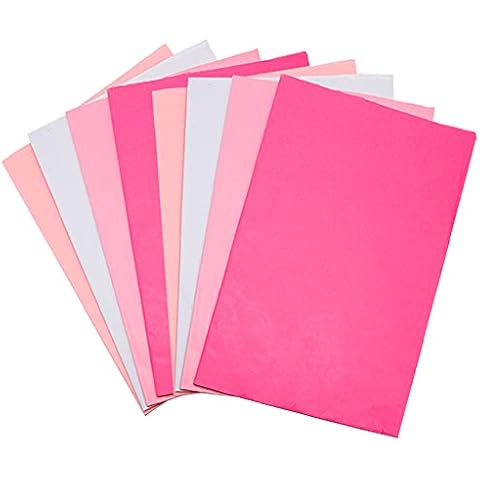 BAISDY 120Pcs Pink Tissue Paper Gift Wrap Assorted Colored Tissue Wrapping Paper Sheets for DIY Craft Decoration Christmas Birthday Holiday Cover
