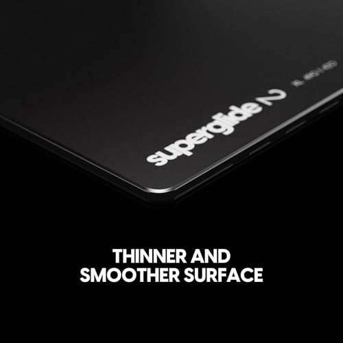 Image of Pulsar Superglide Glass Gaming Mouse Pad v2 ALUMINO-Silicate Glass Surface Anti-Slip Fully Molded high-Density Silicone Rubber 19.3in x 16.5in (XL, Black)