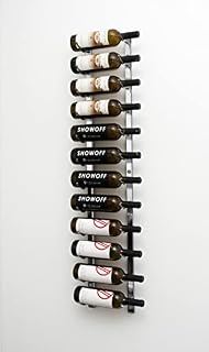 VintageView Wall Series 4 Wall Mounted Metal Wine Rack (1220mm, 12 Bottles, Brushed Nickel)