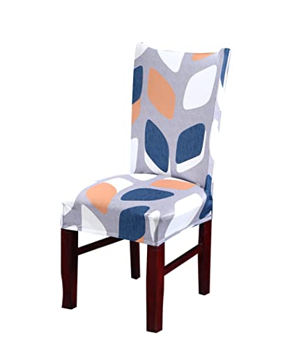 Image of House of Quirk Elastic Chair Cover Stretch Removable Washable Short Dining Chair Cover Protector Seat Slipcover (Pack of 1, Multi Block)