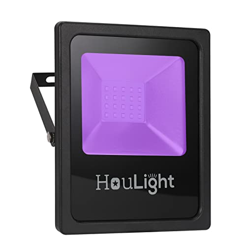 Image of 20W UV LED Black Light, HouLight High Power LED Blacklight IP65-Waterproof for Blacklight Party Supplies, Neon Glow, Glow in The Dark (Uv Led Wide Flood Light, 20 Watts)