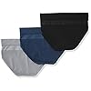 Warners-Womens-Blissful-Benefits-Seamless-Hipster-Panty-3-Pack Warner's womens Blissful Benefits By Warner's Seamless Panty 3 Pack Hipster Panties, Black/Navy Ink/Smoked Pearl, XX-Large US