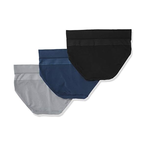 Warners-Womens-Blissful-Benefits-Seamless-Hipster-Panty-3-Pack Warner's womens Blissful Benefits By Warner's Seamless Panty 3 Pack Hipster Panties, Black/Navy Ink/Smoked Pearl, XX-Large US