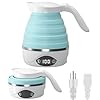 Collapsible Travel Kettle Electric Portable Foldable Kettle For Boiling Water Suitable For 110v 220v Dual Voltage For Tea Coffee 850w Small Mini Bpa Free Silicone Blue