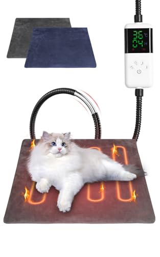 ペット用ホットカーペット ペットヒーター Intime 【ペット専門家監修】猫 犬用 ヒーターマット 30?60°C温度調節可能 24段階タイマー機能 ペットカーペット 恒温機能 コード全身ラセン管付き 噛み付き防止 暖房器具 寒さ対策 過熱保護 ペット用