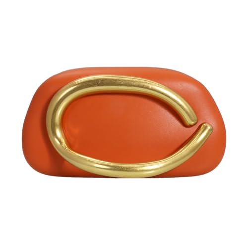 Image of Women PU Leather Metal Handle Handbag Trendy Commuting Compact Stone Purse Hand-held Causal Shoulder Clutch Bag