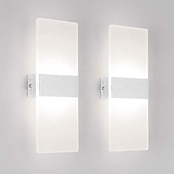 Amazon Lamparas De Pared Klighten Lámpara de pared Interior 12W Moderna Apliques de Pared Blanco Natural 4000K perfecto para Salon Dormitorio Sala Pasillo Escalera(2 pack)