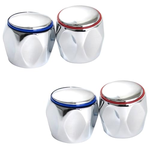 Anneome 2juegos Manillas de Grifo Abs Resistente Alta Temperatura para Cocina y Baño con Botones Caliente y Frío Accesorios de Recambio para Fregadero
