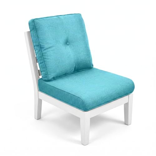 Image of Outdoor Chair Cushions-Patio Chair Cushions Set with Removable Cover 22 X 24 Inch Outdoor Cushions for Patio Furniture Chair Sofa Couch-Turquoise