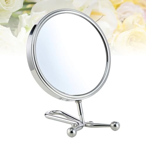 Espejo de Maquillaje de Dos Caras con Marco Ajustable Plata miniatura 5