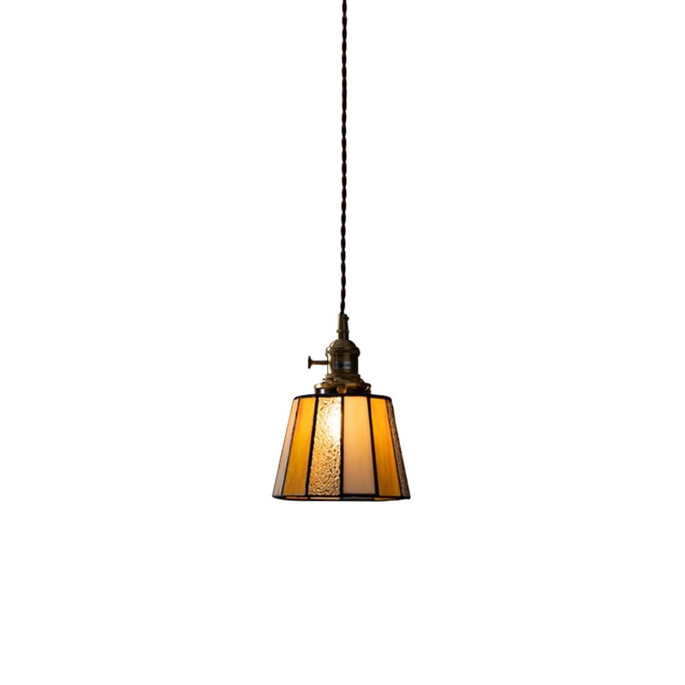 RSZCSMO American Retro LED Bedroom Bedside Chandelier 5.7-inch Medieval Bar Cafe Glass Chandelier, Suitable for Restaurant Porch Hotel, Lighting Fixture.