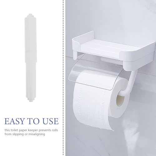Varilla de resorte para soporte de papel higiénico SHINEOFI de plástico blanco pack de 4 unidades 4