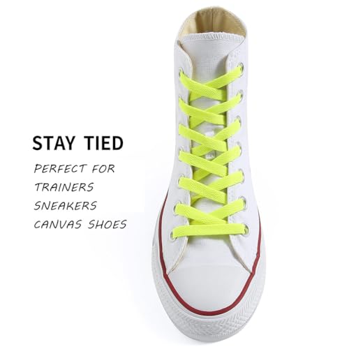 Image of VSUDO Shoe Laces for Sneakers, Shoelaces for Sneakers, Athletic Shoelaces | 8mm Flat Men Women Replacement Shoe Strings, Durable Polyester, Stay Tied, Running Walking Gym Sports Shoestrings