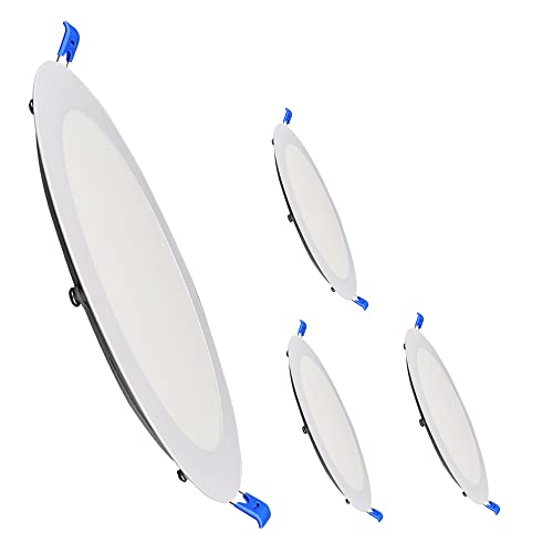ILUMINASHOP ® Downlight 20W LED 2000 Lúmenes. Panel Extraplano Circular Redondo. Diámetro de Corte Estándar 200mm. Aluminio. [Driver Incluido] (Pack 4x, Blanco Neutro (4500K))