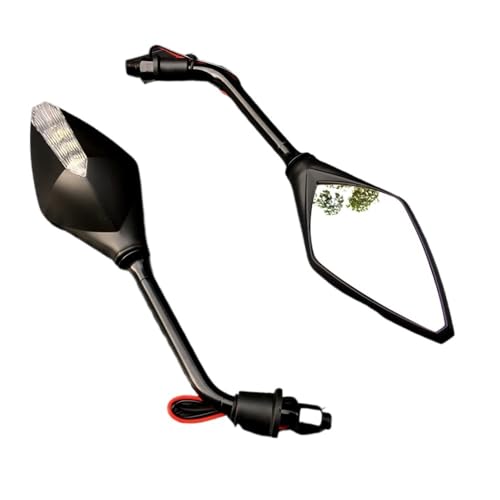 Rétroviseurs moto à clignotants et miroir convexe anti-angle mort 10mm