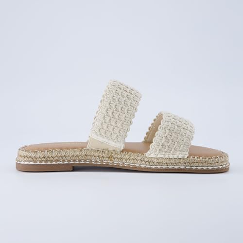 CUSHIONAIRE Bhendi Women’s Espadrille Slide Sandal – Faux Leather Double Strap with Jute-Wrapped Sole & Cushioned Footbed4