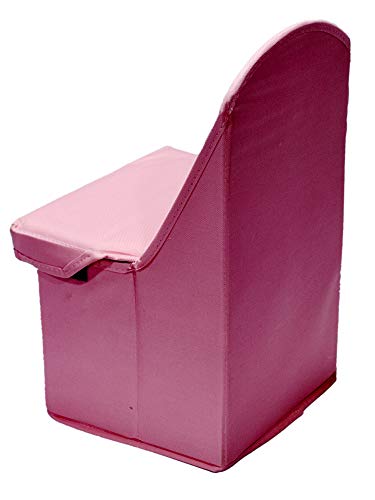 Image of Folding Storage Toy Box Seat Stool for Kids 728 (Pink) Fibreboard 24.5x21x40 CM