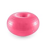 KSTORE Balle avec Pompe à Pied de Formation de Base Flexible Gonflable Donut Chiar pour Classe Mobilier Équilibre Balles de Yoga Pilates Gym équilibre intérieur Formation,Rose