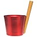 Produktbild Rento Design - Saunakübel aus Aluminium, Saunaeimer, Aufgusseimer - Feuerrot - 5 Liter mit Griff aus Bambus