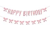 Anwendung: YUXIANLB Schleife Happy Birthday Banner sind vorgefädelt. Bitte nehmen Sie sich etwas Zeit, um die Schleife und die Buchstaben vor der Verwendung mit dem Faden zusammenzusetzen. Hängen Sie dann einfach die pinke Schleifendekoration dort auf, wo Sie dekorieren möchten. Schleifen-Geburtstagsbanner eignen sich für Innen- oder Außendekorationen. Sie können auch Ballons, Pompons, Bänder und andere Dekorationssets für DIY verwenden.