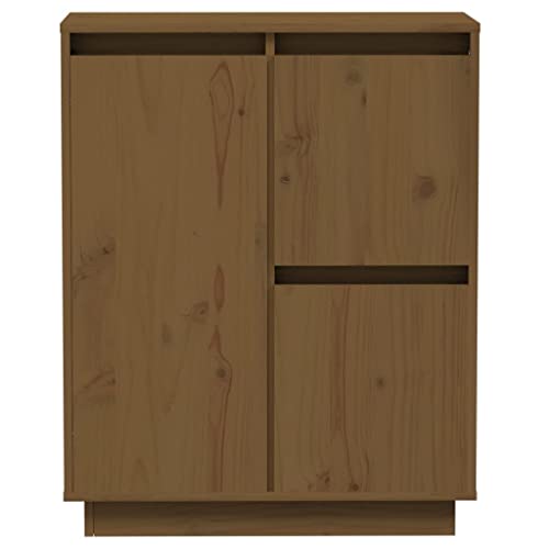 Vidaxl Cabinet, Wooden Sideboard With Doors, Accent Storage Cabinet For Living Room Dining Room Bedroom, Side Cabinet, Honey Brown Solid Wood Pine #TOP4