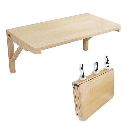 Mesa plegable de madera de pino, mesa de estudio, mesa de estudio, portátil, espacio de trabajo, mesa de comedor, banco de trabajo que ahorra espacio, escritorio plegable versátil