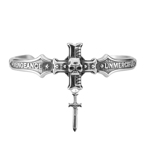 Starforged Black Templars Emperor's Champion - Pulsera de moda clásico para hombre, Una talla, Metal, Sin gemas., Una talla, Metal, Sin gemas.