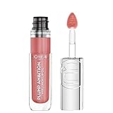 L'Oreal Paris Plump Ambition Hyaluron Lip Oil, 24 HR Lip Gloss with Hyaluronic Acid, Volumizing Formula with Glass-Like Shine, Nude Macaron 650, 0.16 Fl Oz