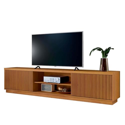 Rack para Tv de Até 75 Polegadas Ripado 2 Portas Valencia Mavaular Naturalle