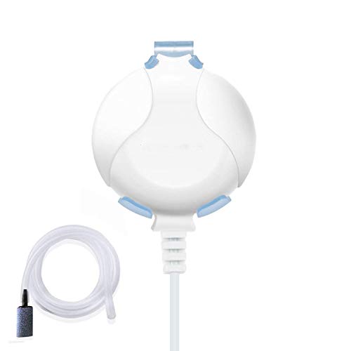 uksunvi Aquarium luchtpomp, Mini Ultra Silent Aquarium luchtpomp, Enhanced Edition luchtpomp 1,5 W 450 ml/min, overigens alle accessoires die je nodig hebt (wit)