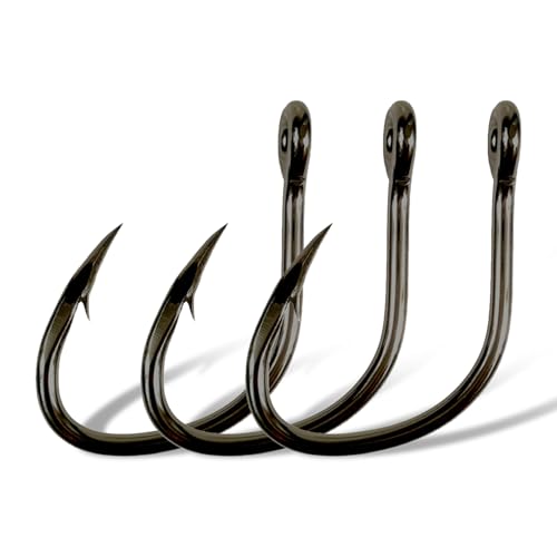 BBBF 5pcs Premium Grouper Fishing Hooks - Heavy-Duty Circle Hooks for Saltwater Big Fishing Gear, Perfect for Big Game Fishing Supplies & Tackle (20#363.11LB-5PCS)