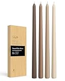 Viyffo Juego de 4 velas cónicas de 12 pulgadas, serie de color natural