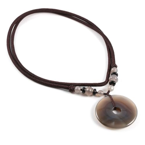 天然石 アベンチュリン 翡翠 ペンダントネックレス ターコイズ クォーツ セーフティボタンチャーム レディース メンズ ファッションジュエリー(4)